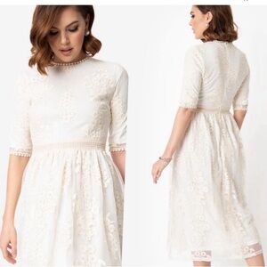 Hidden Abbey Cream dress 2x lace layered, bride, bridesmaid, wedding, summer